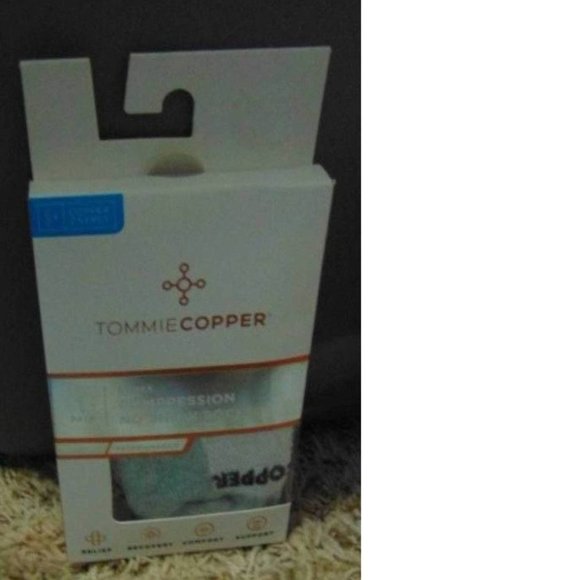 Womens Compression Socks Tommy Copper White No Show Large Stretch Cushioned Zinc - Picture 2 of 4